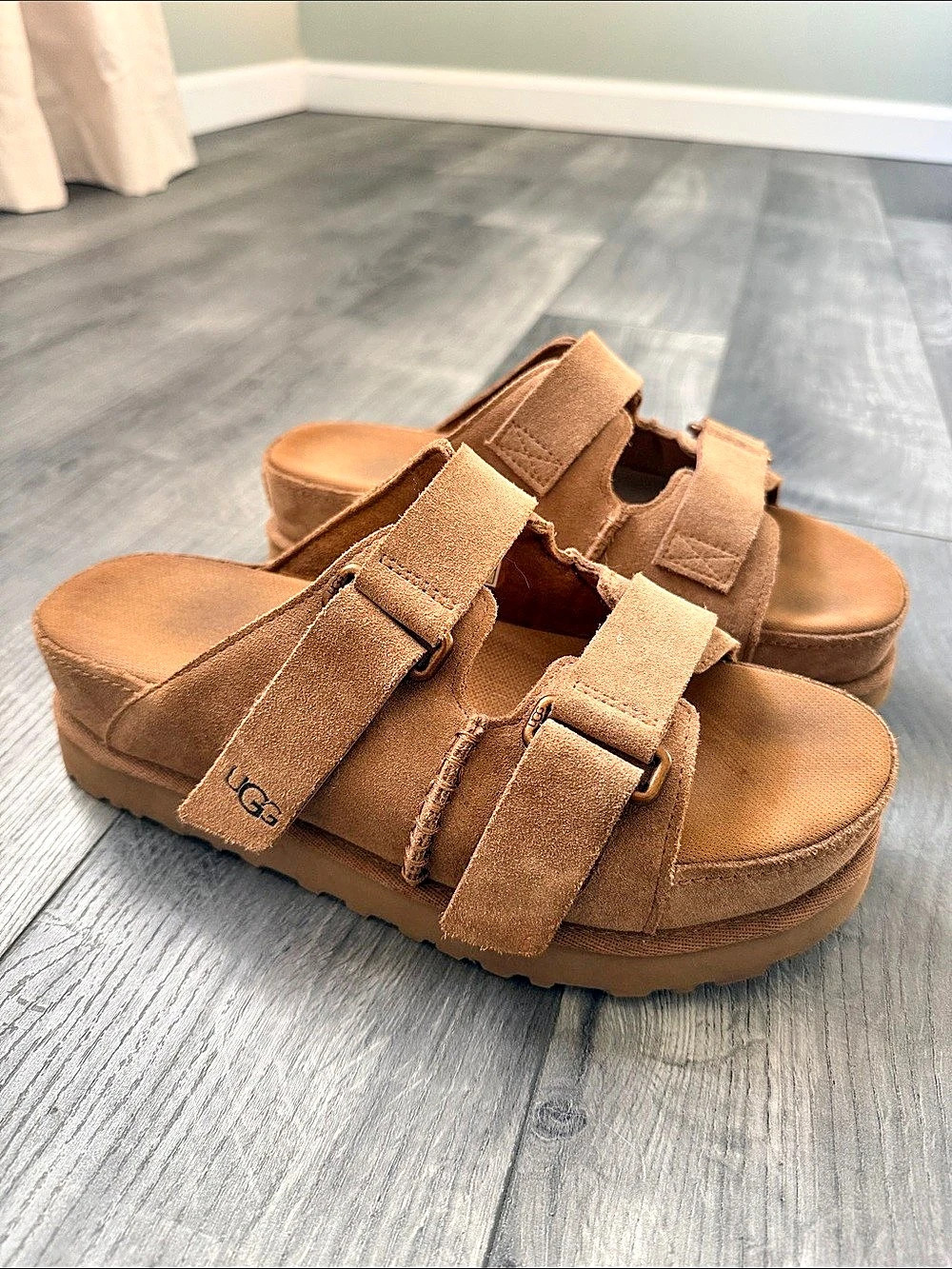 UGG Brown suede Platform Sandals